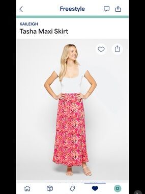 Kaileigh Pink Floral Maxi Skirt